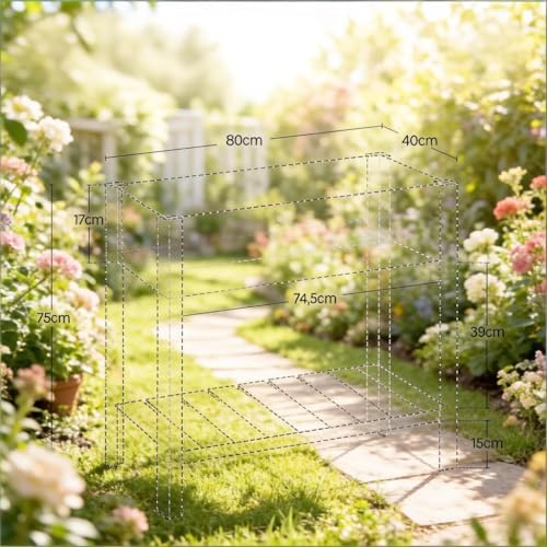 Jardinera de madera para hierbas y verduras con espacio de almacenaje 7
