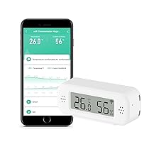 Termometro digitale intelligente igrometro, sensore di temperatura e umidità interna WiFi per uso domestico, con monitoraggio remoto app, esportazione dati, compatibile con Alexa. (1 Pack)