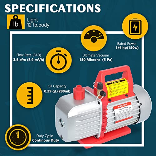 Kozyvacu TA350 Single-Stage Hvac Vacuum Pump thumb #2