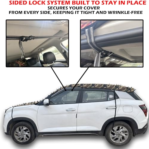 Image of Waterproof Spike Car Cover for Honda Jazz for Dogs & Monkeys Complete Protection from Street Dogs & Monkeys Compatible with All Hatchback,Sedan and SUV Cars 13.4 Feet Universal Size