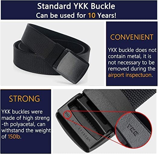 Image of Styxon Mens Belt Web,Nylon Webbing Canvas Outdoor Casual Belt with Plastic Buckle Breathable for Work Sports | 45 Inch | Multi Color