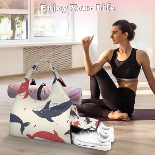 Duffel Bag Yoga Bag for Women Beautiful Conches Beach Bag with Shoe Storage & Yoga Mat Strap2