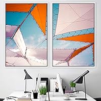 2 Piece Framed Canvas Wall Art Solid Structures Canvas Prints Home Artwork Decoration for Living Room,Bedroom - 16