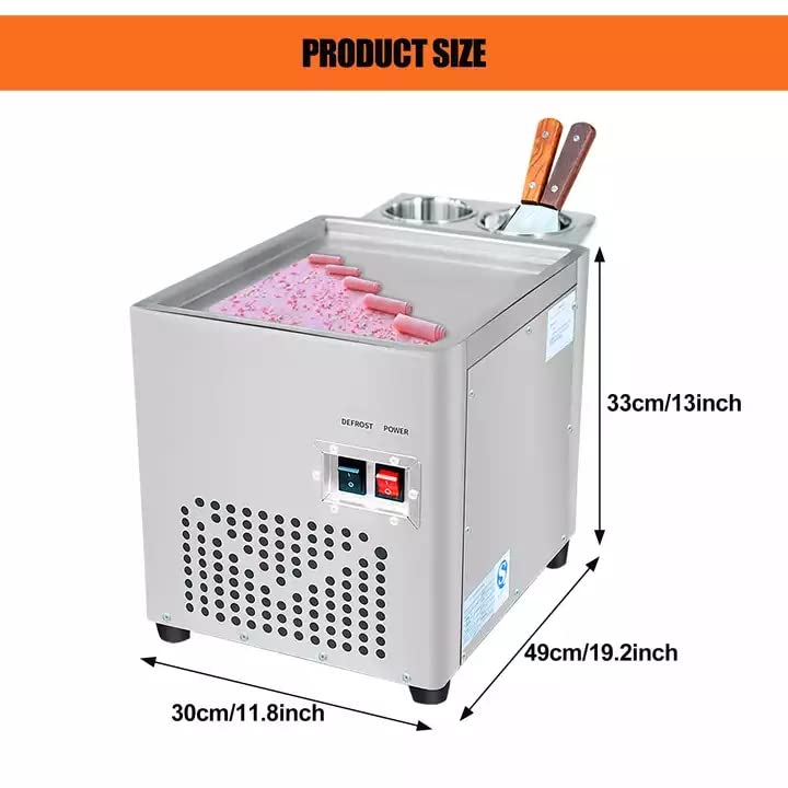 Edelstahl Stir-Fried Ice Cream Roll Maker Yogurt Cream Machine gerollte Eismaschine – Bild 8