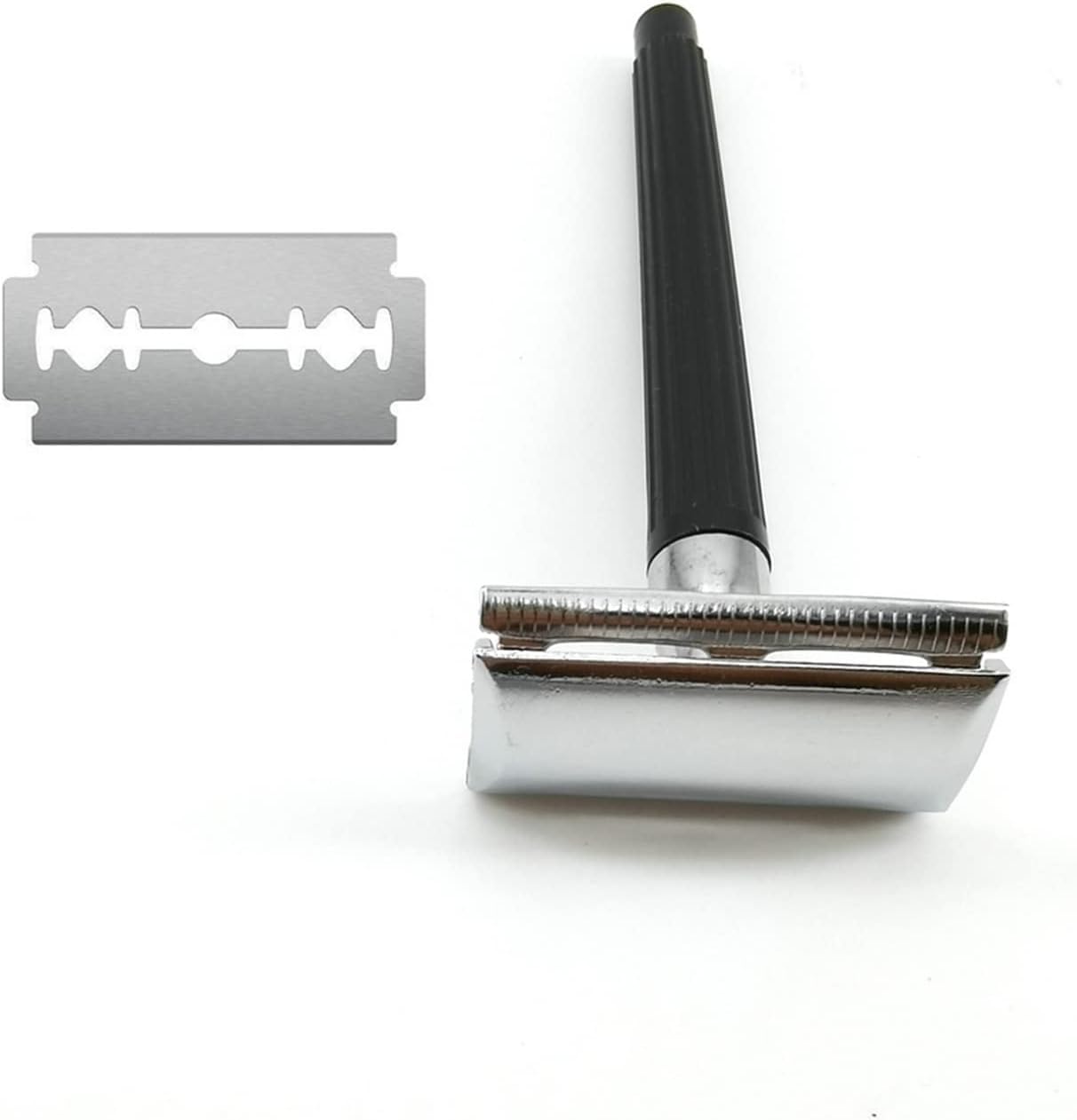 Reusable Double Edge Safety Razor for Men + 10 Blades Stainless Steel Long Handled Shaving Razor for Men – Travel Essentials Mens Razor - Face Razor