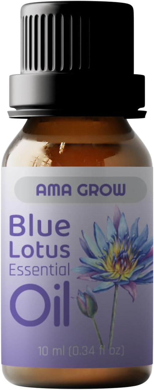 Premium Blue Lotus Essential Oil – Organic & Chemical-Free, Sacred Water Lily Extract for Yoga, Meditation, and Aromatherapy – Natural Aroma, Non-Toxic, Perfect for Diffusers 0.34oz (10ml)
