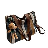 [ＫＳＬＡＴ] トートバッグ レディース キャンバスカバン ストライプ柄 ファッション カジュアル ショルダーバッグ 大容量 斜めかけ 2WAYSカバン 肩かけバッグ かわいい 仕切りバッグ(Free Sizeブルー)