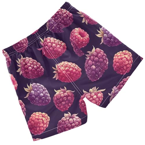 Pigsaly Boys Swim Trunks Red Purple Raspberry Berry Fruit Boys Board Shorts Swimsuit Swimwear Summer Bathing Suit 2T2