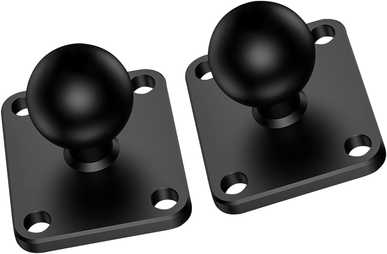 1 Inch Ball Connector with Square Base, Hollow Ball Adapter, Motorcycle Satellite Navigation Mount, GPS Ball System, Compatible with RAM Mount/iMESTOU Mount (2pcs, SZZS-R6)