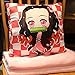 ZJCLPL Demon Slayer Kimetsu no Yaiba koc poduszka dla Kamado Nezuko, flanelowa klimatyzacja koc drzemka poduszka ogrzewacz do rąk
