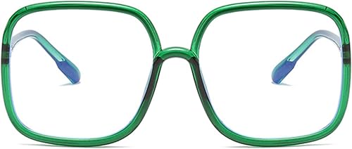 Miniatura 2 de bullabulling Gafas de lectura cuadradas retro para mujer, bloqueo de luz azul, marcos de anteojos de gran tamaño, lente grande