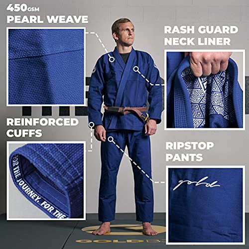 Gold Bjj Foundation Gi - Pearl Weave Jiu Jitsu Gi For Men And Women - Ibjjf Competition Legal Bjj Gi  thumb #1