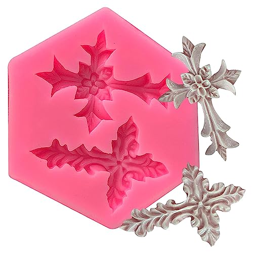 Forma a croce | forma di croce floreale – topper per torte battesimali, decorazioni per torte battesimali, per feste per doccia, feste di matrimonio