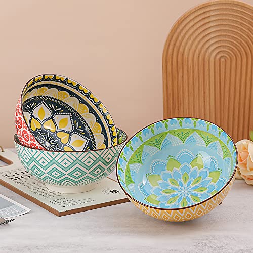 Porselein Grote Serveerkommen - Salade Soep Noedel Ramen Kommen - Grote Granen Pasta Bowl Set - 3 Pack Grote Capaciteit Keramische Kom Sets -Magnetron & Vaatwasser Veilig - 8 "(63oz/0,8 Quart) - Image 7