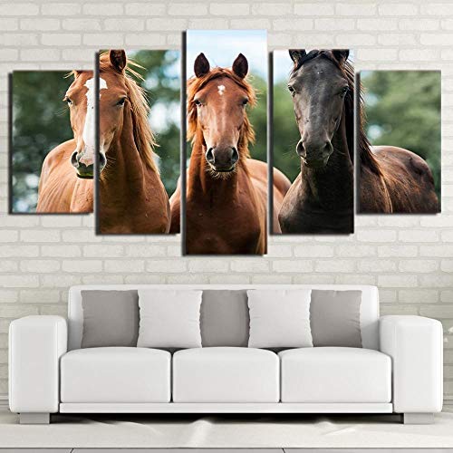 Tableau Mustang sur toile 5 pièces une idée cadeau décoration bureau
