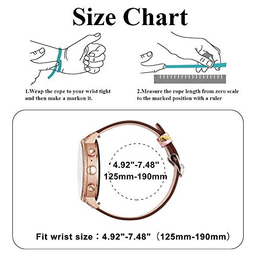 Abanen Watch Bands For Fossil Women's Gen 6 / Women's Gen 5E, Floral Genuine Leather Quick Release Women Wristband Strap For Fossil Women's Gen 4 Sport (Black) #TOP6