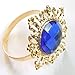 Tangpan 10pcs Gold-Light Napkin Ring Rhinestones Napkin Rings for Weddings Pearl Napkin Rings Shiny (Dark Blue)