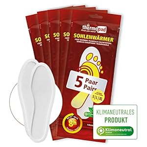 THERMOPAD Sohlenwärmer Gr. S, L, XL (36-46) – DAS ORIGINAL: 5 Paar Wärmepads (Einlegesohle) für 8 Stunden Wärme I Sofort…