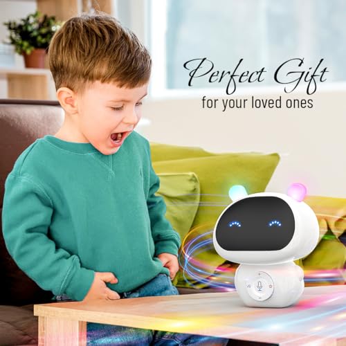 Image of Mirana Mr. Robot | Talkback Feature | Voice Changer | Onboard Music | Volume Control | Interactive Fun Toy for Babies and Kids (White)