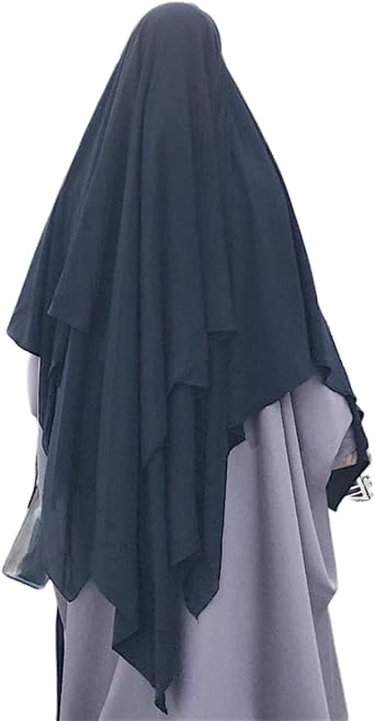 Women Ramadan Eid Prayer Long Hijab Scarf for Muslim Abaya Islamic Chiffon 3 Layer Khimar jilbab