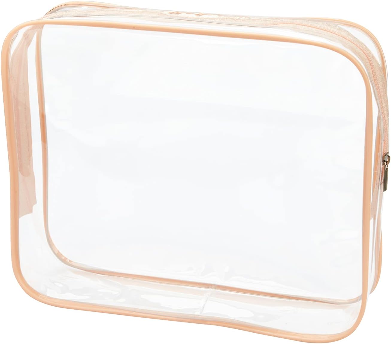 NATURAL STYLE 3 Pieces Clear Makeup Cosmetic Bags for Travel, TSA Approved Clear Toiletry Bag Set with Zipper, Waterproof Transparent PVC Packing Cubes Organizer Storage Bag (Pink) : Beauty & Personal Care