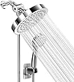 Shower Head With Handheld Combo, 6 Inch High Pressure Rainfall Showerhead With Hand Held 70 Inch Hose for Bath - Adjustable Swivel Shower Head Spray Anti-leak Nozzles - Universal Fit
