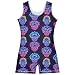 Aflyko Little Girl Gymnastics Leotard with Shorts Tiki Mask Neon One-Piece Activewear Soft Stretchy Tank Tops Fun Fashion Dance Outfit 7-8T