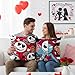 RUIZHUO Valentines Day Pillow Covers Decorations 2 PCS The Nightmare Before Christmas Style Throw 18x18 Pillow Covers Short Plush Valentine for Home Decor Couch Sofa Bed