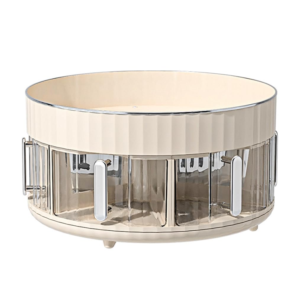 360° drehbarer Gewürz-Organizer - Lazy Susan Arbeitsplattenaufbewahrung für Gewürze, Öle und Gewürze, BPA-freier Kunststoff, rutschfeste Unterseite, platzsparendes Regal