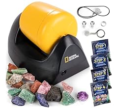NATIONAL GEOGRAPHIC Starter Rock Tumbler Kit - Complete Rock Polisher Kit, Durable Leak-Proof Tumbler, 227 Grams of Rocks, …