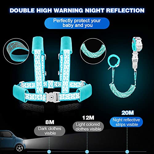 Toddler Leash For Walking, Toddler Safety Harnesses Leashes, Safety Harness With Lock For Kids, Anti Lost Wrist Link For Toddlers ，Upgrade With Reflective Tape Liner（6.5Ft）For Kids #TOP5