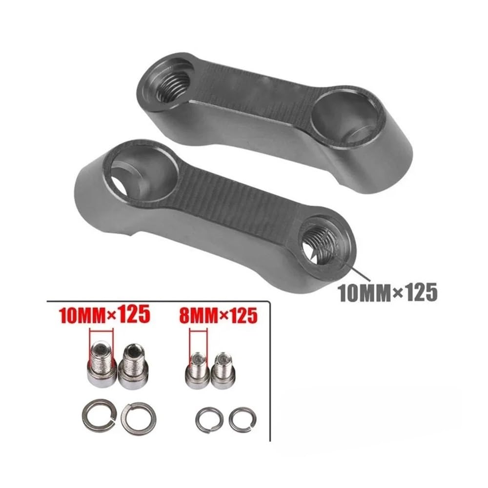 Motorrad Rückspiegel Verlängerung Riser Adapter Für YAMAHA NMAX 125 155 – Schwarz