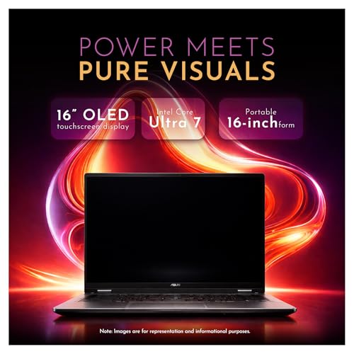 Image of ASUS Vivobook 16 Flip Copilot+ Laptop, Intel Ultra 7-258V, 32 GB LPDDR5X RAM, 1 TB PCIe SSD, 16 inch WQXGA+ (2880x1800) Touchscreen, Intel Arc Graphics, Backlit Keyboard, W11 Pro, Gray + Traix Mousepad