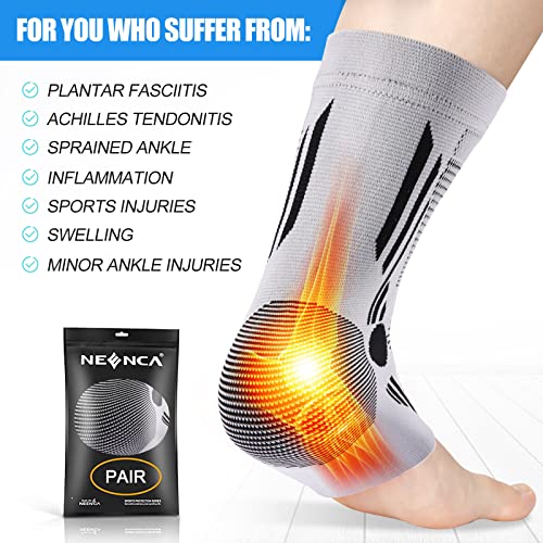 Image of NEENCA Foot & Ankle Brace Socks for Sprained-Ankle Compression Sleeves Set