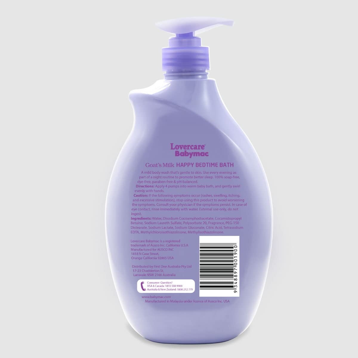 Lovercare 2-Pack Babymac Baby Happy Bedtime Bath -2 x 33.8 Fl Oz