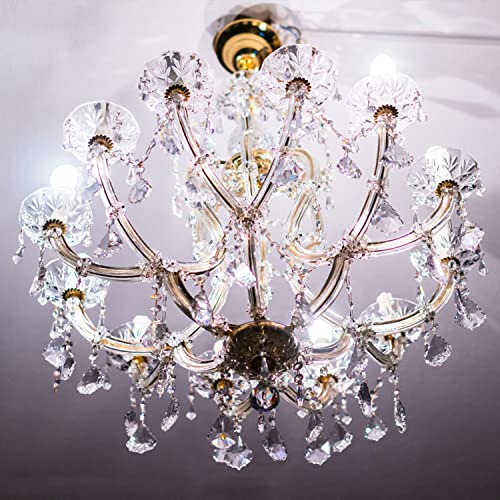 Jishi 30-Pack Hanging Crystals For Centerpieces Chandelier Garland Clear Maple Leaf Prism Crystal Bead Strands, Acrylic Jewels Gem Chains Diamond Beaded String Curtains, Christmas Tree Decor Ornaments #TOP5