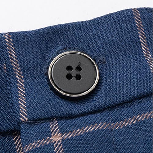 LittleSpring Boys Plaid Flat Front Dress Pants Straight Leg3