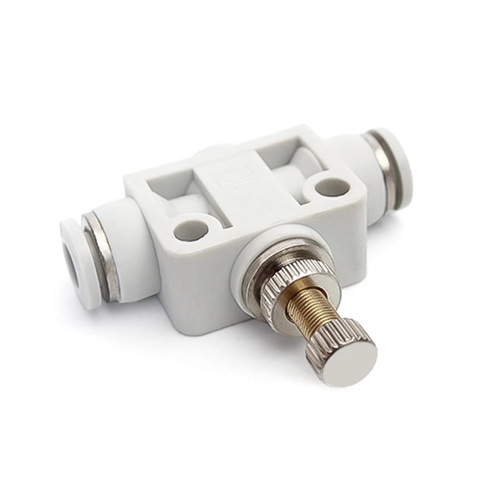 SA - Conector rápido neumático controlador de válvula de control manual, 4 mm, 6 mm, 8 mm, 10 mm, 12 mm, manguera de tubo blanca, 1 unidad (SA-4)
