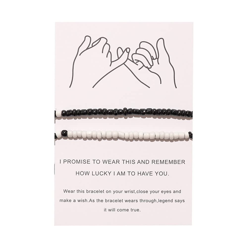 Pinky Promise Bracelet Couples Best Friends Gifts Matching Bracelets for Couples Wish Bracelets for Women