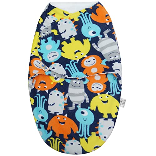 Image of BlueSnail Baby Swaddle, Soft and Comfortable, Newborn Easy Wrap Receiving Blanket, Suitable for 0-3 /3-6 Months (Coloured Monster, 0-3 Months)