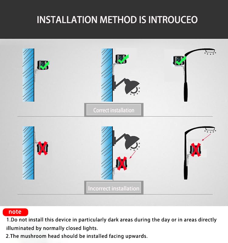 Meskliu Twilight Switch, AC120-277V Photocell Light Switch, Automatic Light Control Sensor, Black - Image 4