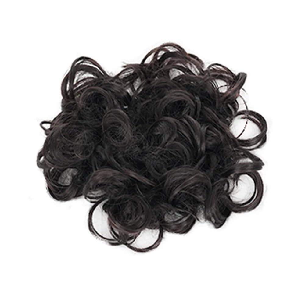 QRSTUVXZY DIY Wrap Around Bun Hairs Synthetic Messy Haires Piece Curly Wavy Hair Buns Scrunchies Long Ponytail Extensions(Jac Black)