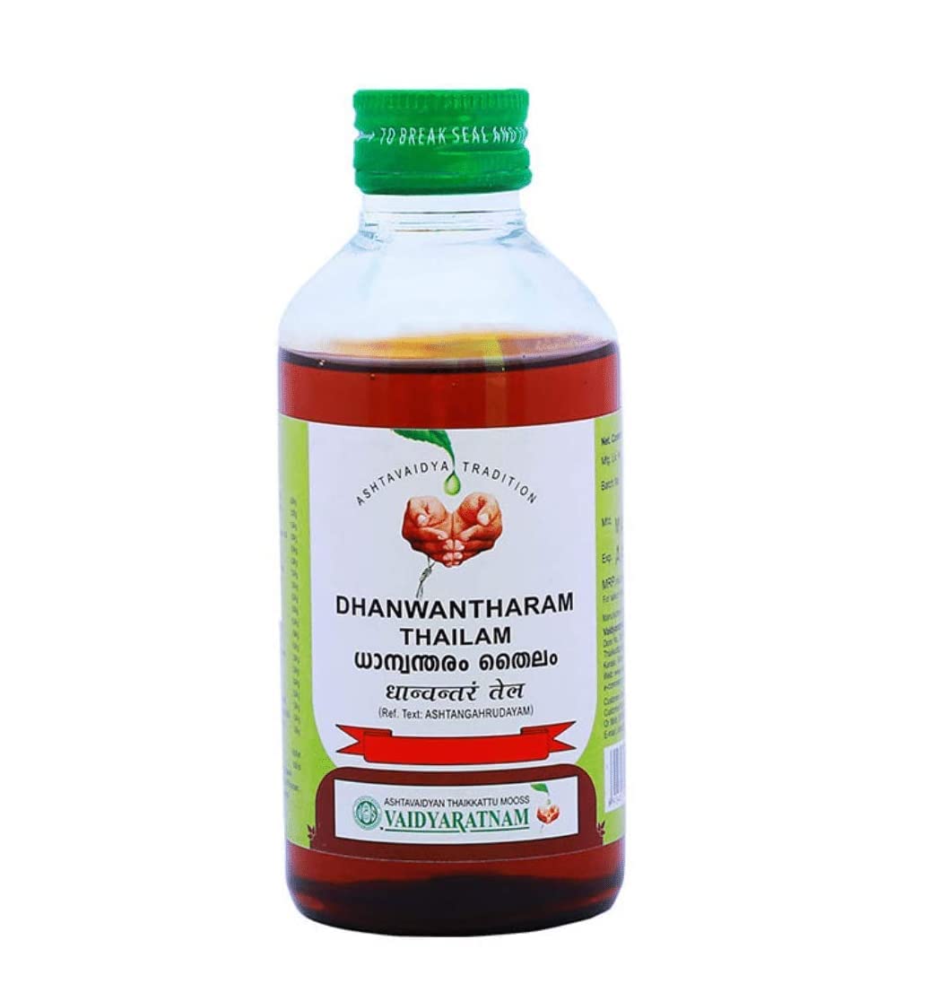 Generic Vaidyaratnam Oushadhasala Dhanwantharam Thailam (Oil) (200ml) - by pharmacylife