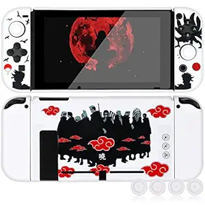 Dockable Protective Case Compatible with Nintendo Switch, Hard Shell Case Cover for Switch and Joy-Con Controllers with 4 Thumb Grips (Cartoon)