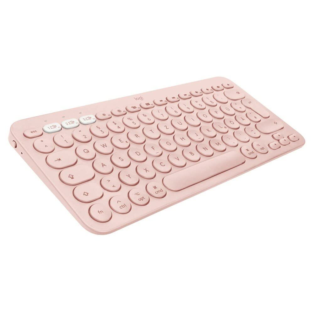 Logitech K380 for Mac Clavier Bluetooth QWERTZ Allemand Rose