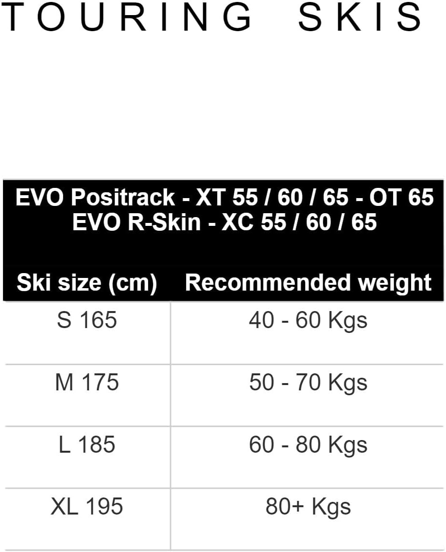 Rossignol Unisex Evo XT 60 Positrack Nordic Snow Skis with Touring Nordic Bindings, 165cm, Multi