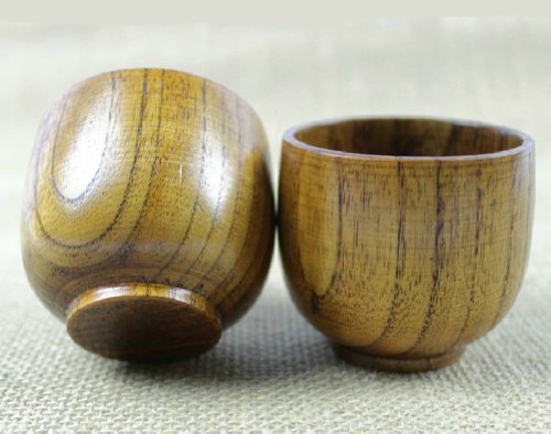Moyishi Top-Grade Natural Solid Wood Wooden Tea Cup Wine Mug 50Ml, Set Of 4 #TOP2