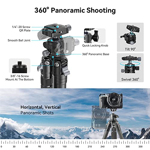 SmallRig-54-Lightweight-Compact-Carbon-Fiber-Tripod-with-Detachable-Monopod-360-Ball-Head-Quick-Release-Plate-Load-up-to-265-lbs12-kg-for-Canon-for-Sony-DSLR-Camera-Phone-Camcorder-4060