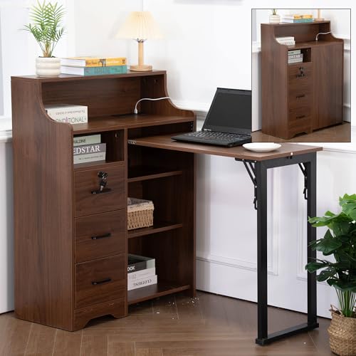 Zethvax Fold-Out Desk with Power