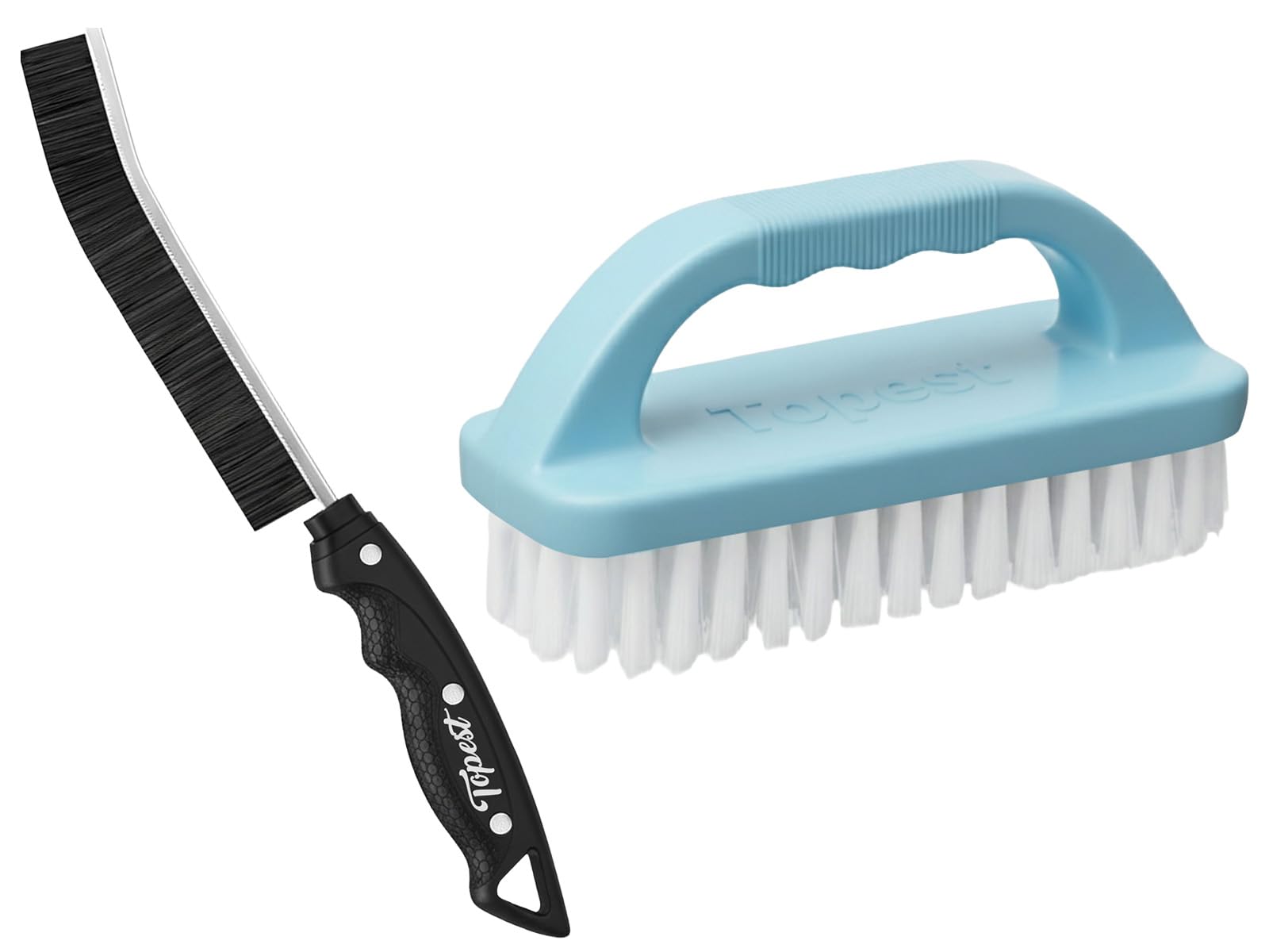 Multifunctional Heavy Duty Scrub Brush + Crevice Cleaning Brush Hard-Bristled| Comfortable Sturdy Cleaning Brushes for Bathroom, Tiles, Floor, Sink, Shoe, Floor etc.